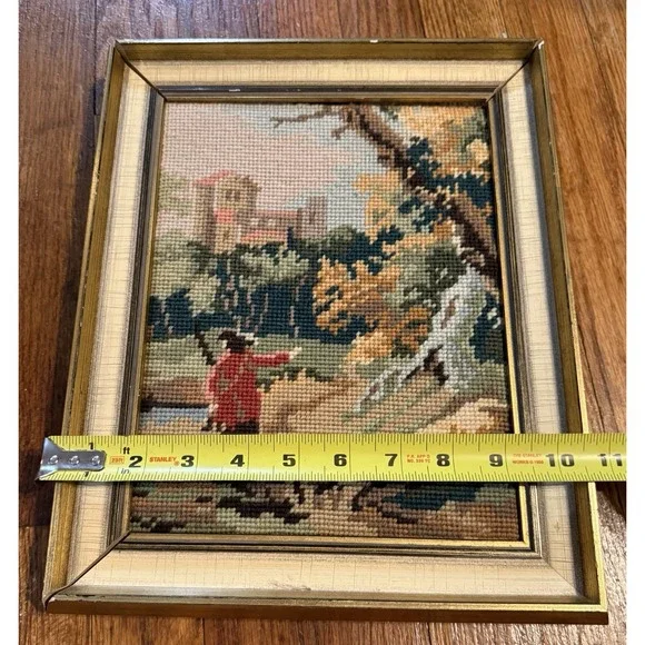 Vintage Tapestry Needlepoint Hand Stitched Old Master Completed Petit Point‎ - Picture 4 of 11
